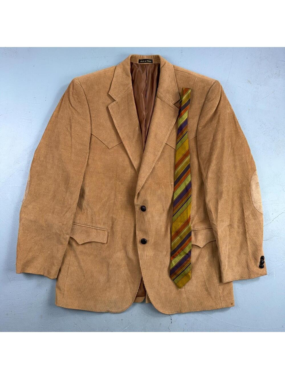 Vtg Circle S Dallas Texas USA Corduroy Country Western Cowboy BLAZER JACKET 44L